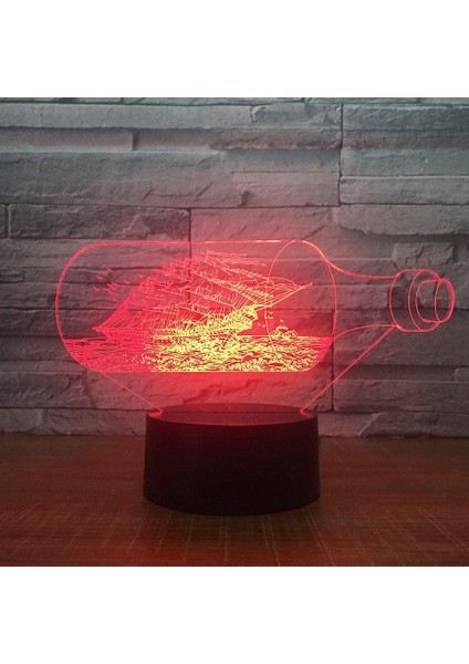 3D Renk Değiştiren Gece Lambası Siyah (Yurt Dışından) modelleri
