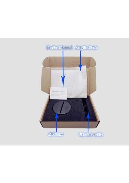 3D Renk Değiştiren Gece Lambası Siyah (Yurt Dışından) modelleri