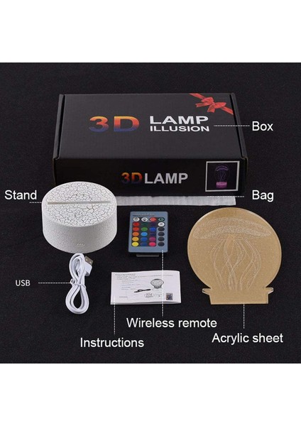 3D Dekoratif Figürlü LED Gece Lambası Beyaz (Yurt Dışından) modelleri