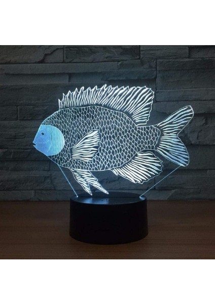 3D Renk Değiştiren Gece Lambası Siyah (Yurt Dışından)