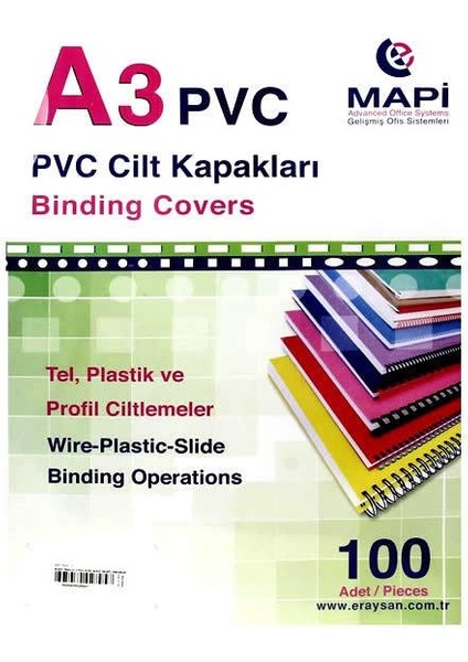 A3 Pvc Opak Cilt Kapak 160 Mikron Sarı 100 Adet