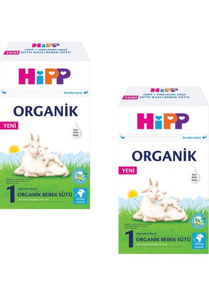 1 Organik Keçi Sütü Bazlı Bebek Sütü 400gr 2 Adet