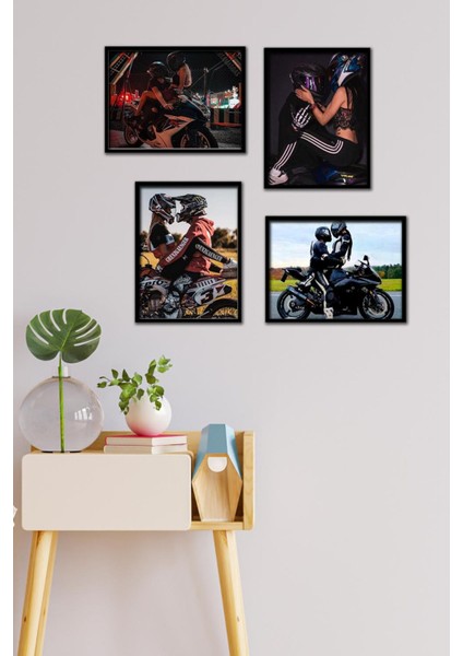 Motor 4 Parça Çerçeve Görünümlü Set Tablo