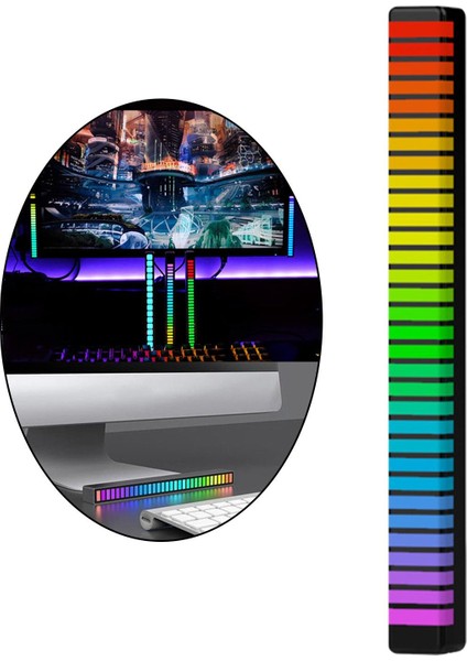 LED Pikap Ritim Işık Bar Rgb Atmosfer Ortam Işık Lambası Siyah USB (Yurt Dışından)