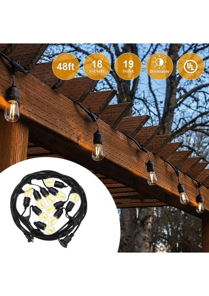 33FT Açık Dize Işıkları Ağır Su Geçirmez Asılı Dize Işıkları (Yurt Dışından)