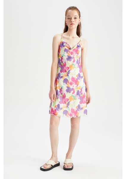 Coool A Kesim Askılı Çiçek Desenli Mini Kısa Kollu Elbise Y7313AZ22SM fiyatları