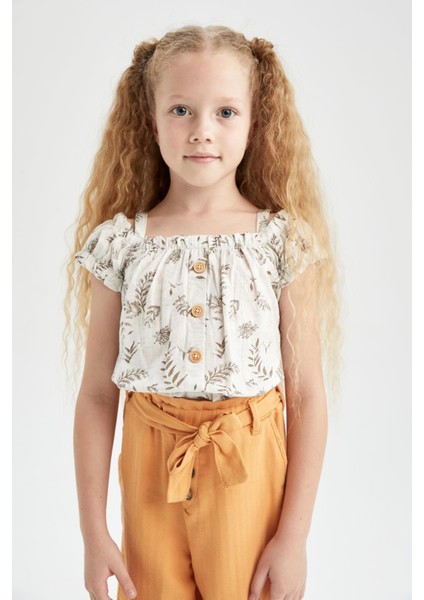 Kız Çocuk Desenli Askılı Bluz V8751A621HS fırsatları