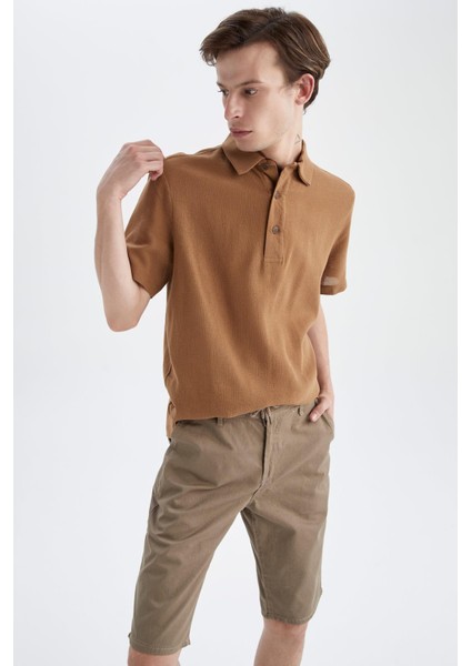 Regular Fit Kısa Kollu %100 Pamuk Gömlek Y1536AZ22HS