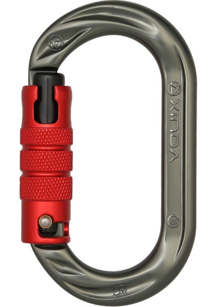 Açık O-Ring Carabiner Alüminyum Alaşım Vidalı Kilitleme Kanca Klipsi Tırmanmak Için Kırpma Gri Kırmızı (Yurt Dışından)