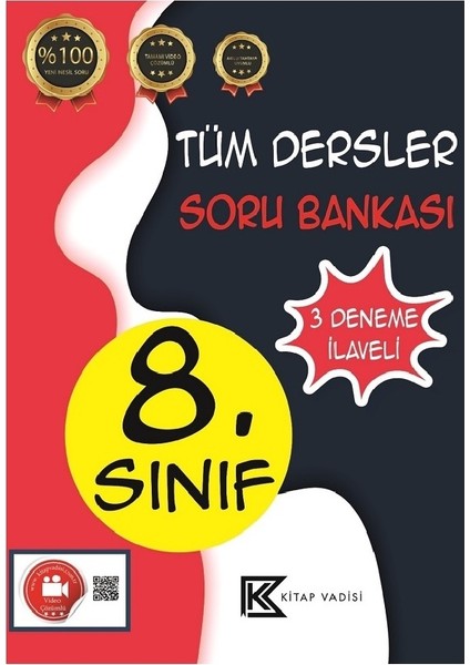 8. Sınıf Tüm Dersler Soru Bankası Video Çözümlü (Ciltli)
