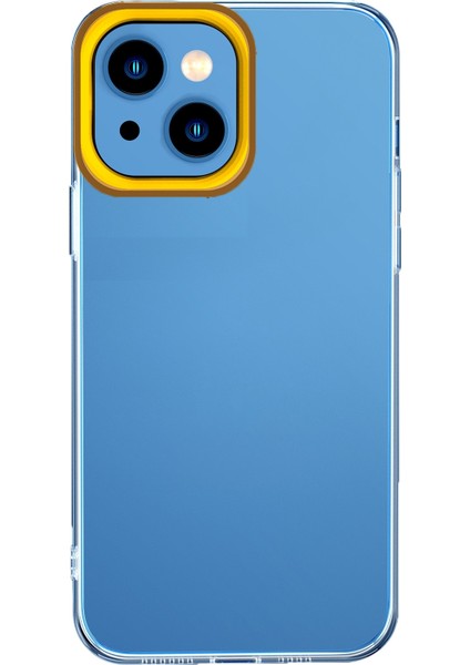 Iphone 13 Kahverengi ve Sarı Için Şeffaf Telefon Kılıfı(Yurt Dışından)