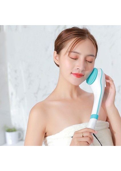 USB Şarj Elektrikli Banyo Fırçası - Mavi (Yurt Dışından)