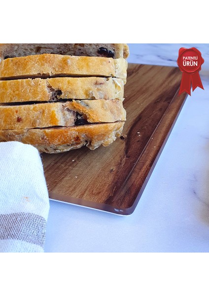 Kanallı Cam Kesme Tahtası - Cam Kesme Tablası | Yeni Ahşap Desen | 25cm x 35cm | Patentli Ürün fırsatları