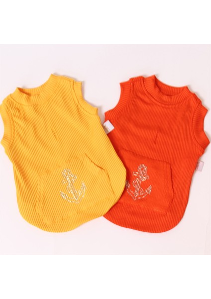 Kanguru Cep Çapalı Pet Kolsuz Bluz - Turuncu Köpek ve Kedi Kıyafeti fırsatları
