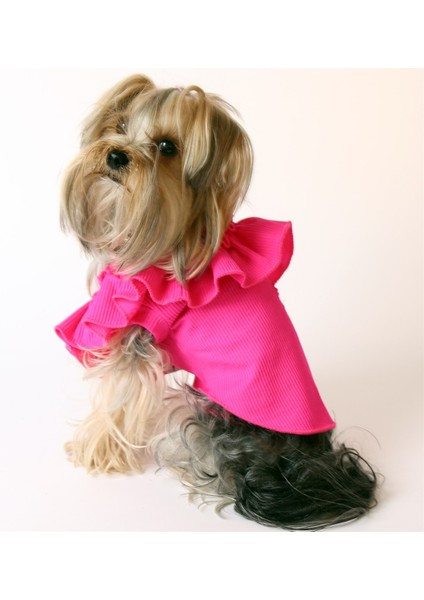 Tek Omuz Pet Bluz - Pembe Köpek ve Kedi Kıyafeti