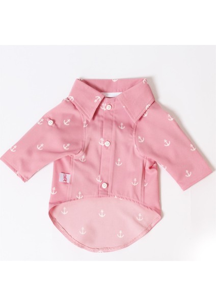 Çapa Desenli Pet Gömlek - Pembe - Köpek ve Kedi Kıyafeti modelleri