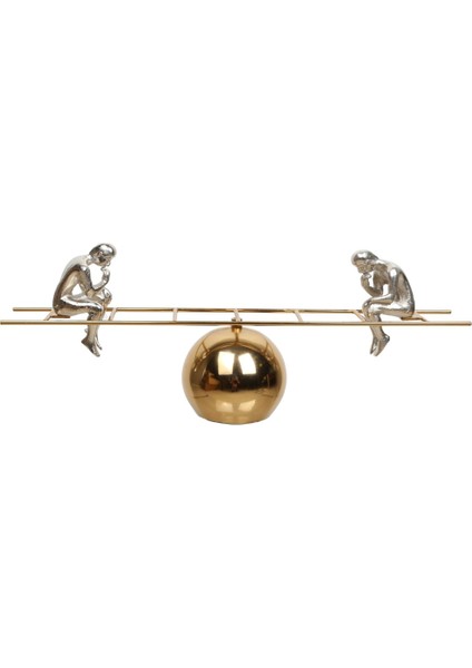Lucky Art Gold Gümüş Merdiven Denge Dekor 51CM