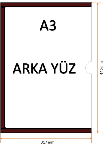 A3 Uzun Kenar Açık Mıknatıslı Siyah Magnet Çerçeve (10'lu Paket)