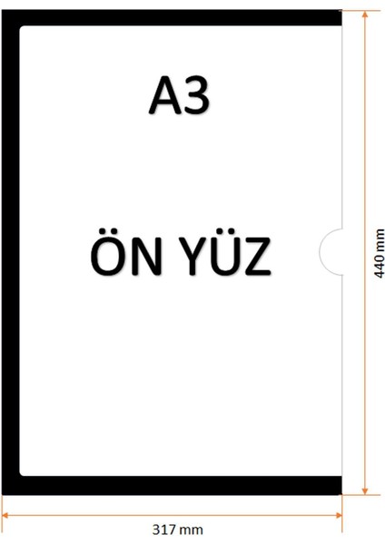 A3 Uzun Kenar Açık Mıknatıslı Siyah Magnet Çerçeve (10'lu Paket) fiyatları