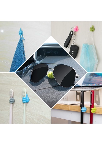 4 Adet Çok Fonksiyonlu Banyo Kancası - Mavi (Yurt Dışından)