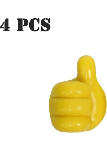 4 Adet Çok Fonksiyonlu Banyo Kancası - Sarı (Yurt Dışından)