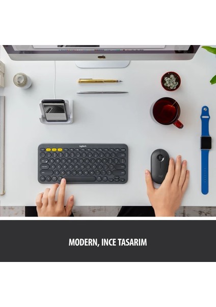 M350 Pebble Sessiz Kablosuz Kompakt Mouse - Siyah (Yurt Dışından)