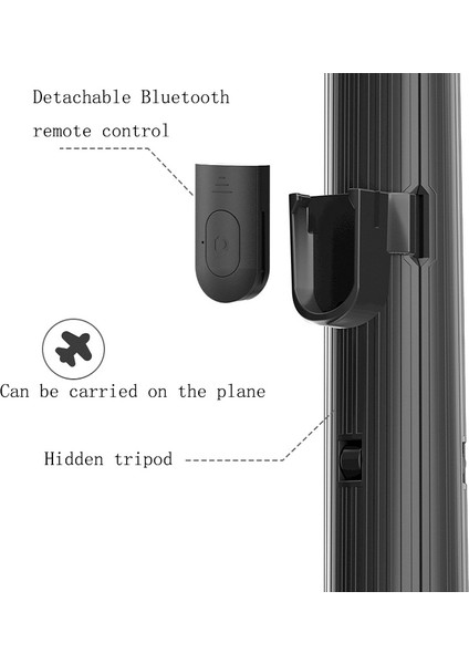 Tripodlu Bluetooth Selfie Çubuğu - Siyah (Yurt Dışından)