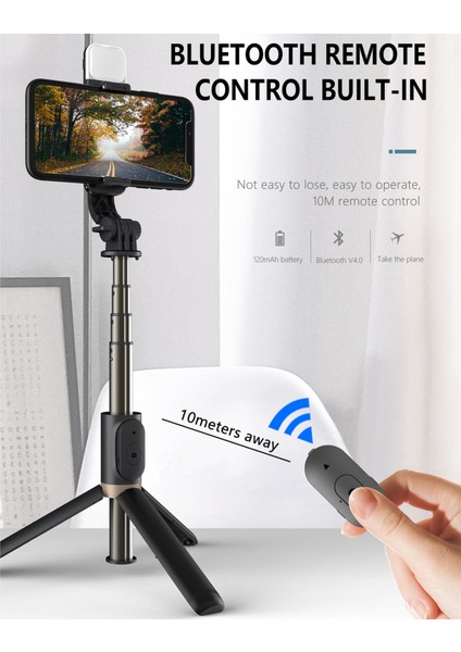 Q02S Hafif Doldurma Bluetooth Selfie Sopa Tripod Cep Telefonu Tutucu - Beyaz (Yurt Dışından)
