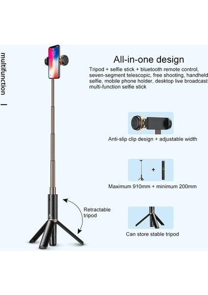 Mijia XMZPGO5YM Zoom Katlanabilir Uzatılabilir Bluetooth Tripod (Yurt Dışından)