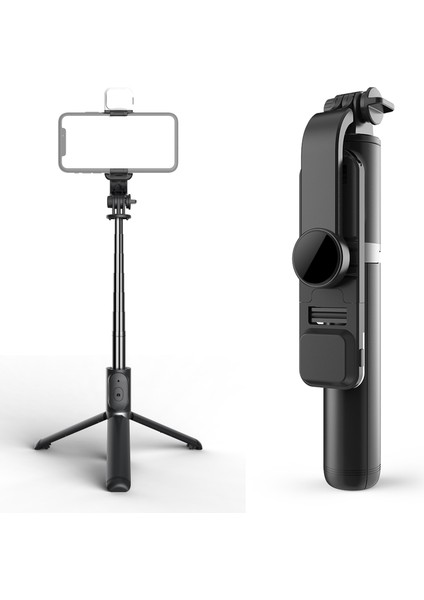 L11S Mini Doldurma Işık Bluetooth Selfie Stick Tripod Cep Telefonu Tutucu (Yurt Dışından)