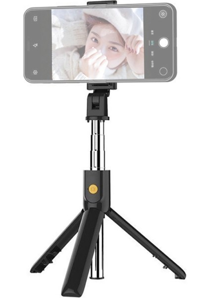 K07 Bluetooth 4.0 Cep Telefonu Ayarlanabilir Bluetooth Selfie Stick Zamanlayıcı Kutup Tripod - Siyah (Yurt Dışından)