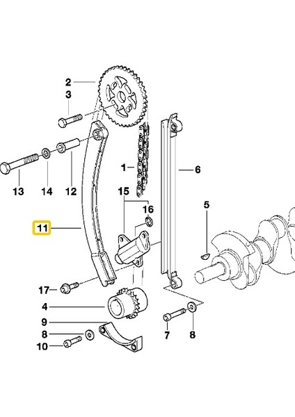 Bmw E34 E36 E46 M43 Motor Orjinal Triger Zincir Kızağı 1435970 indirimleri