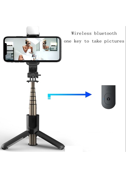 Tripodlu Bluetooth Selfie Çubuğu - Siyah (Yurt Dışından)