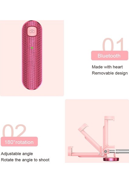Tripodlu Bluetooth Selfie Çubuğu - Pembe (Yurt Dışından) fiyatları