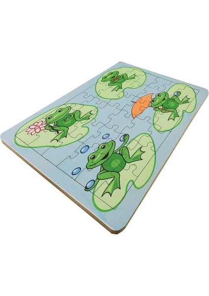 Kurbağa 35 Parça Puzzle Yapboz Eğitici Çocuk Oyuncak