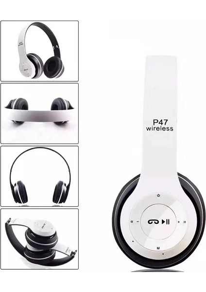 P47 Bluetooth Kablosuz Kulaklık - Beyaz (Yurt Dışından)