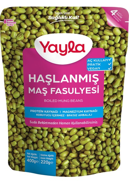 Haşlanmış Maş Fasulyesi 400 gr