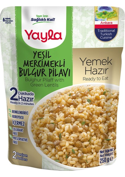 Hazır Yeşil Mercimekli Bulgur Pilavı 250 gr