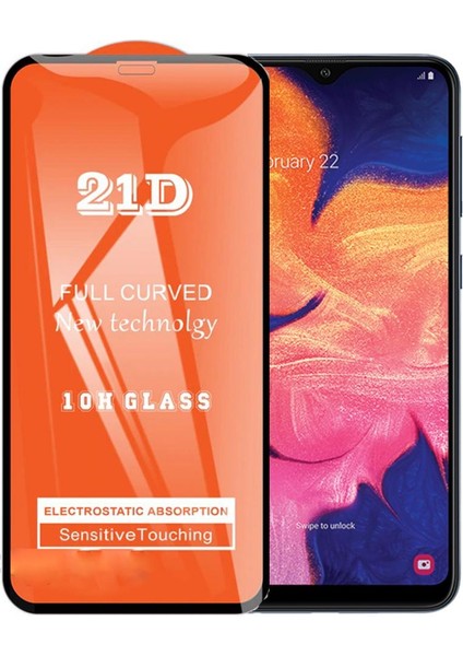Samsung A10 Ekran Koruyucu 21D Tam Kaplayan Kavisli