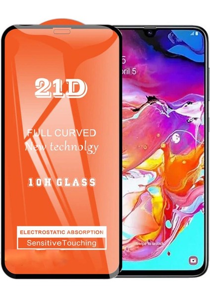 Samsung A70 Ekran Koruyucu 21D Tam Kaplayan Kavisli