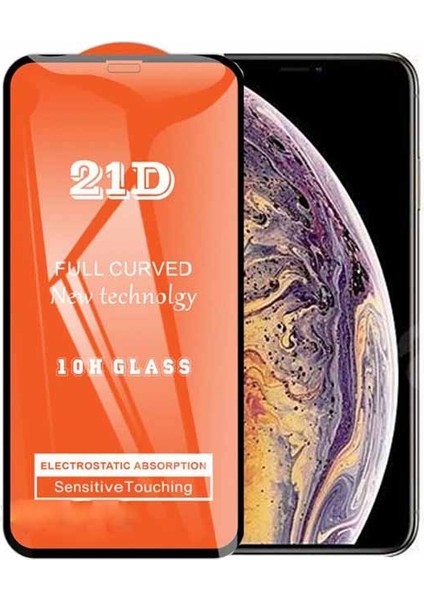 Apple iPhone Xs Max Ekran Koruyucu 21D Tam Kaplayan Kavisli