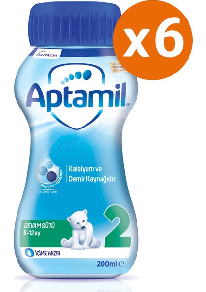 2 Sıvı Likit Devam Sütü 200 ml x 6 Adet