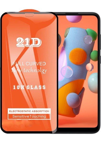 Samsung A11 Ekran Koruyucu 21D Tam Kaplayan Kavisli
