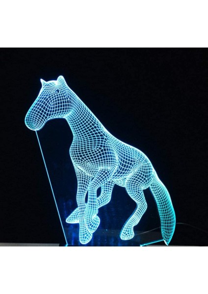 3D Renk Değiştiren Gece Lambası - Siyah (Yurt Dışından)