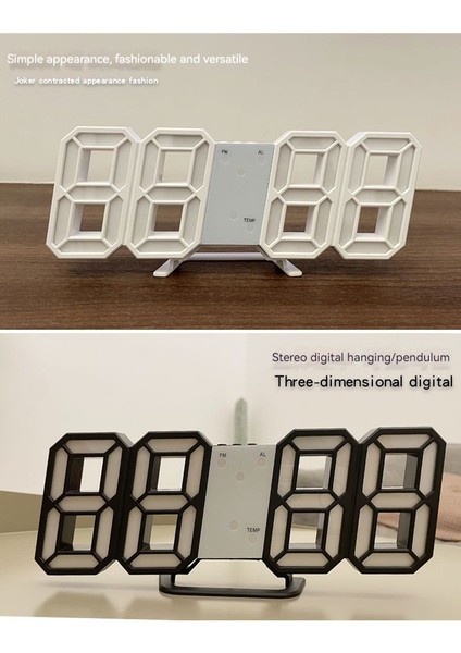 3D Dijital Saat LED Çalar Saat