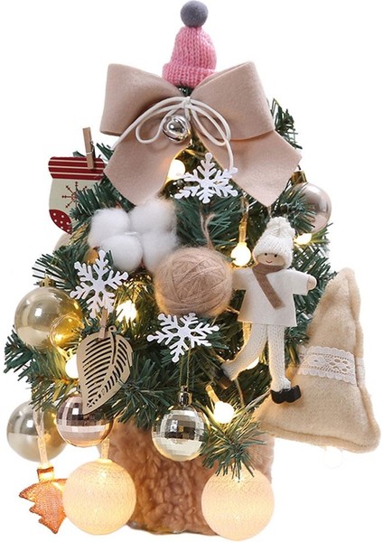 Noel Ağacı Açık Bahçe Ev Dükkanı Pencere Masa Üstü Noel Ağacı Masa Dekor Bej (Yurt Dışından)