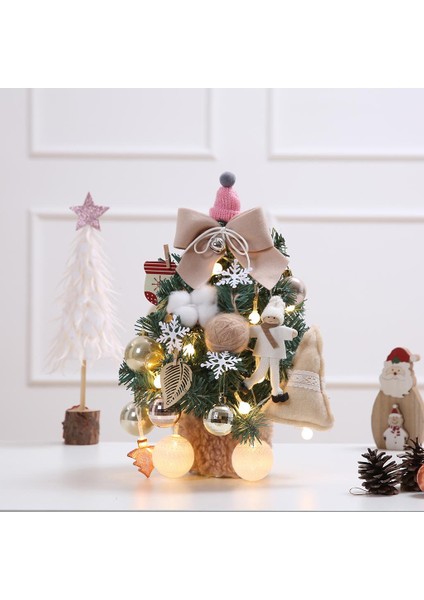 Noel Ağacı Açık Bahçe Ev Dükkanı Pencere Masa Üstü Noel Ağacı Masa Dekor Bej (Yurt Dışından) modelleri