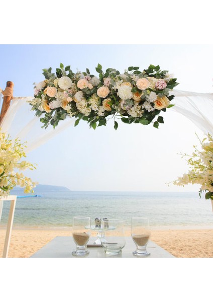 Düğün Kemer Çiçekler Asılı Ekran Sahte Bitki Tören Resepsiyon Dekor Için Şampanya (Yurt Dışından)