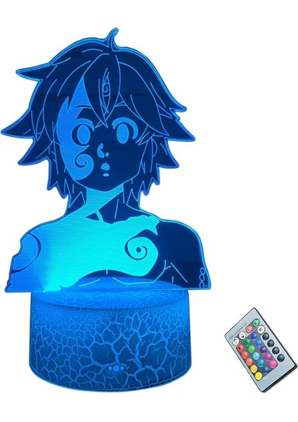 3D Dekoratif Figürlü 87 Renk Seçenenekli LED Gece Lambası - Beyaz (Yurt Dışından)