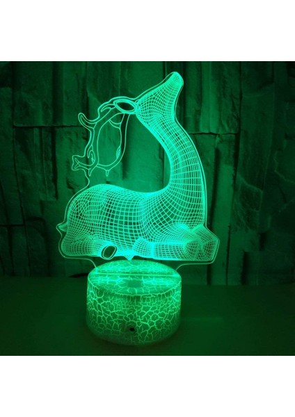3D Dekoratif Figürlü 87 Renk Seçenenekli LED Gece Lambası - Beyaz (Yurt Dışından)